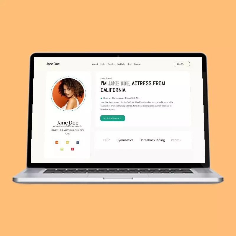 Narrow Tabs actor website design