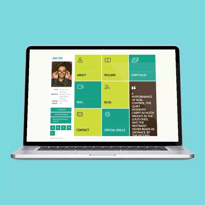 Metro Style actor website design