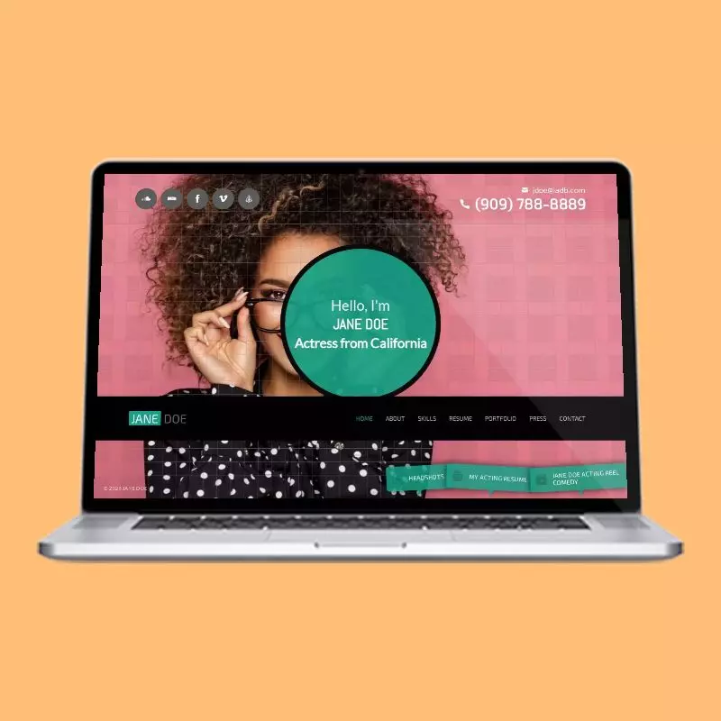 Full Screen Image actor website design