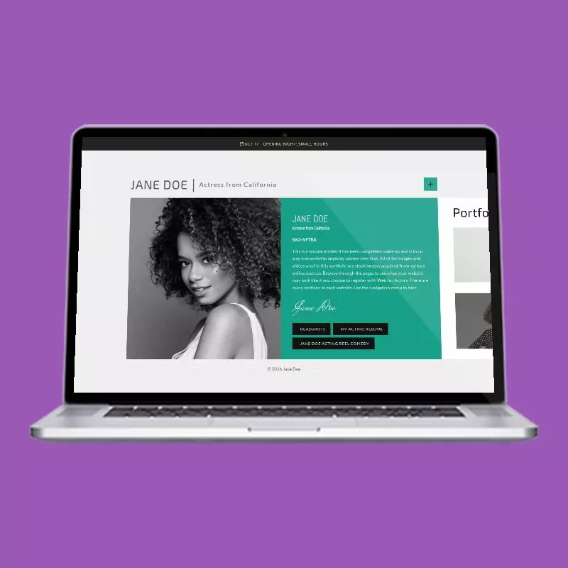 Simple Slide actor website design