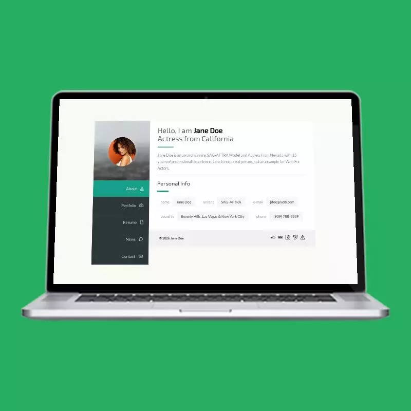 Centered Base actor website design