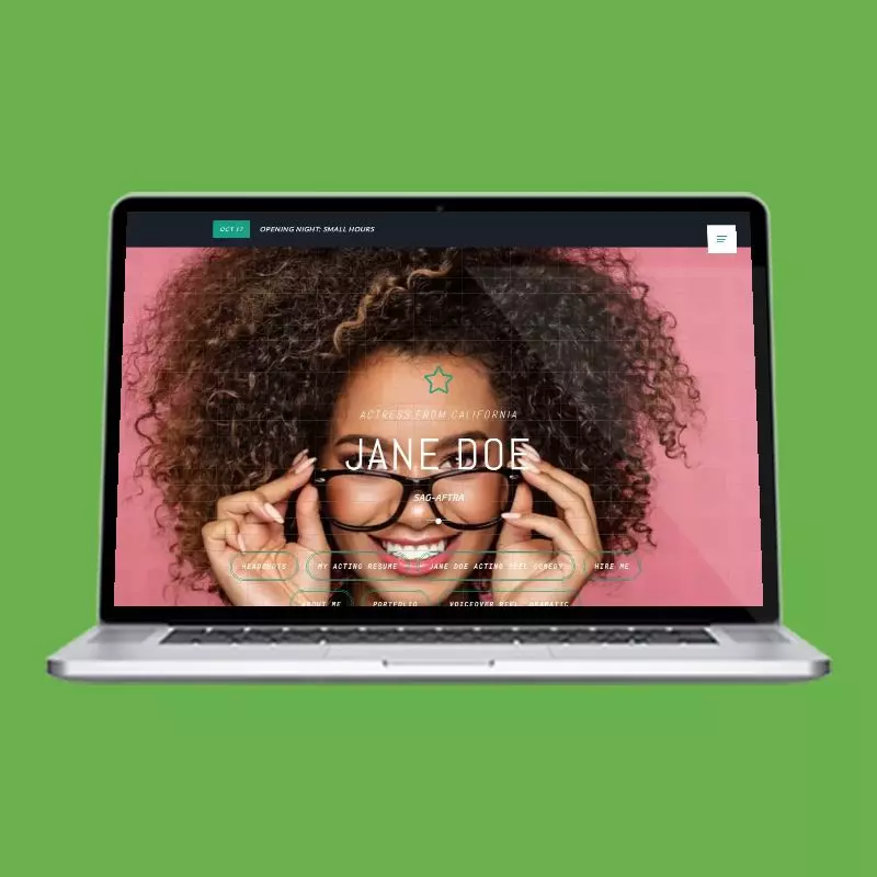 Cutaway actor website design