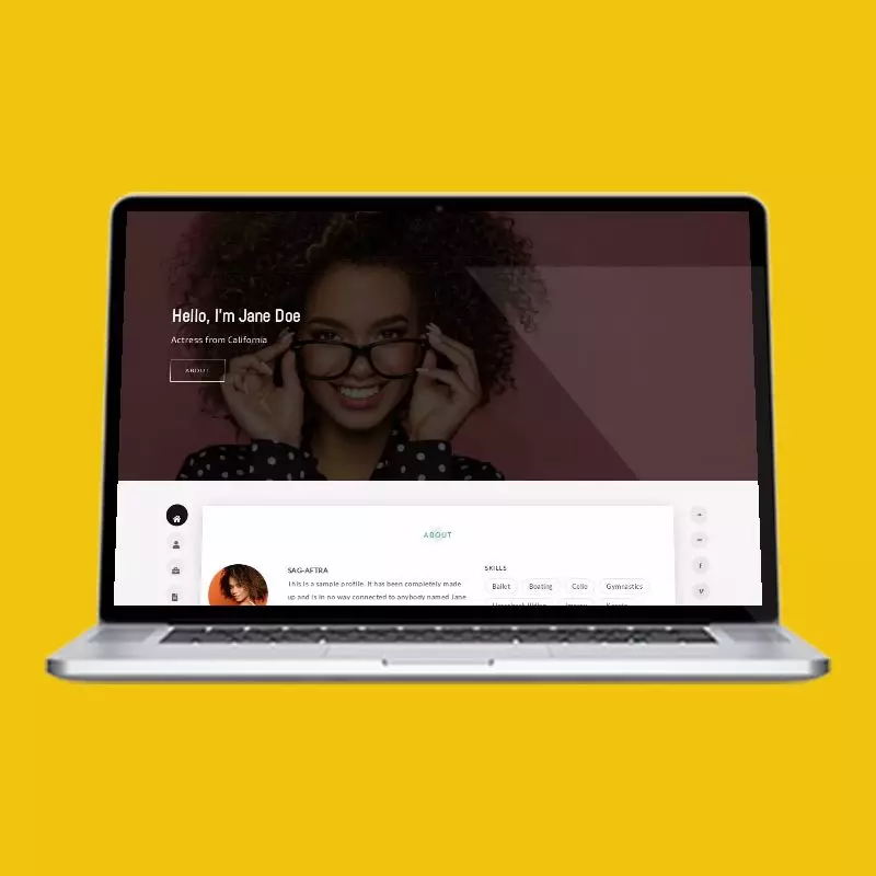 Narrowed for Bubble Menu actor website design