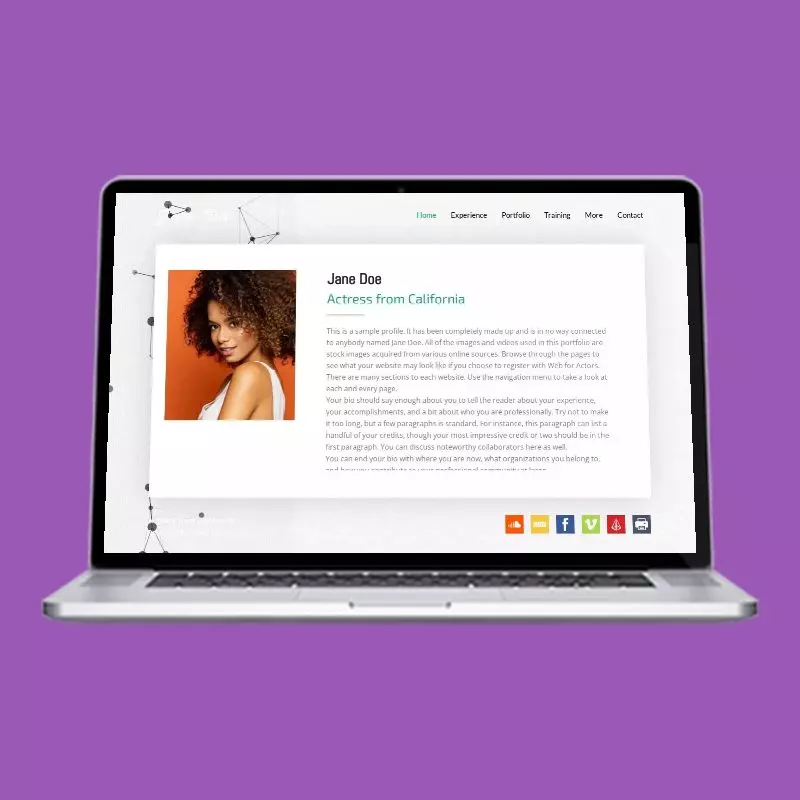 Dissolve actor website design