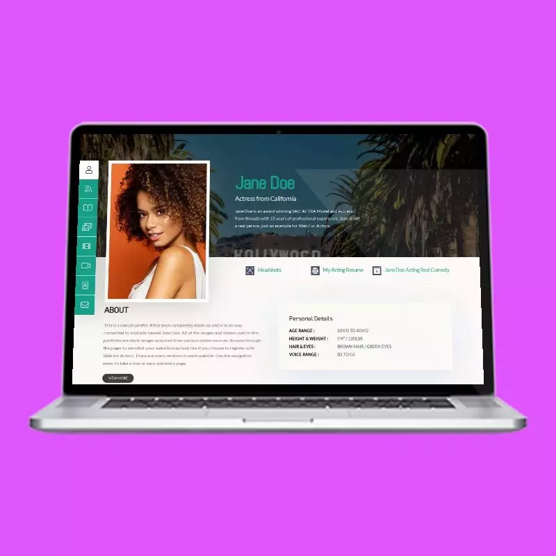 Standby actor website design