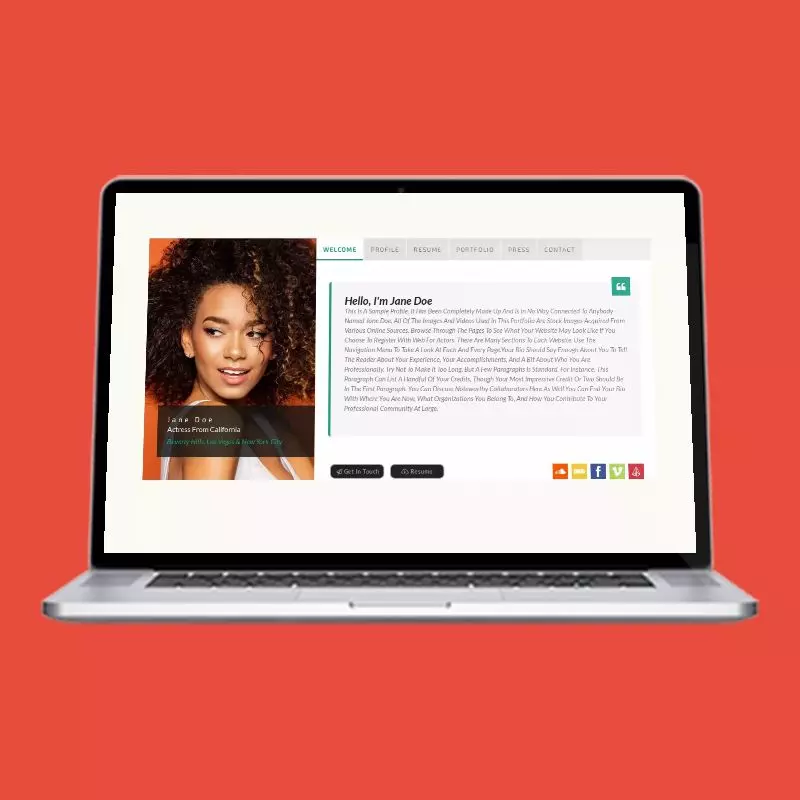 Pop Tabs actor website design