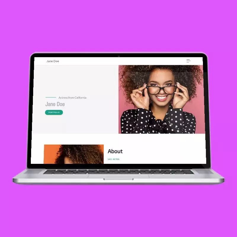 Unreel actor website design