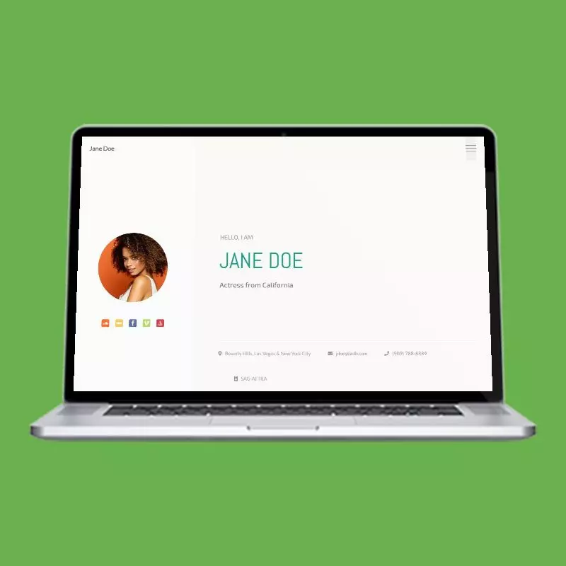 Minimalist actor website design