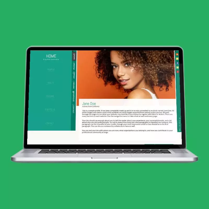 Columnal actor website design