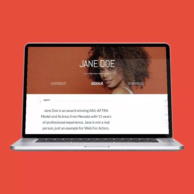 Tracking Shot actor website design