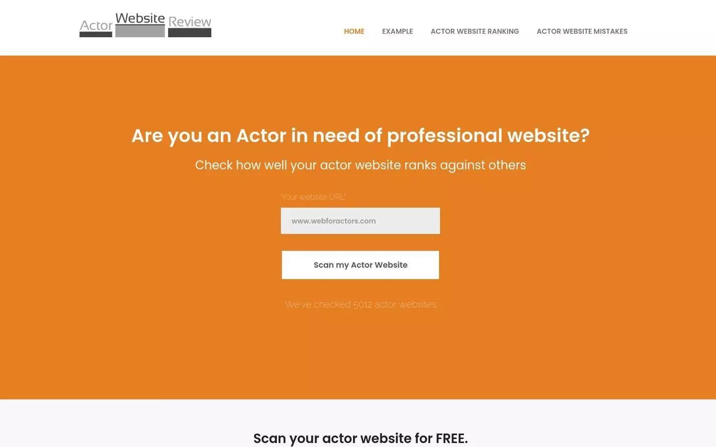 Actor Website Review