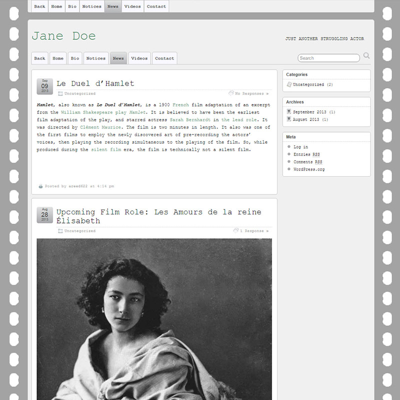 Outdated look on your actor website
