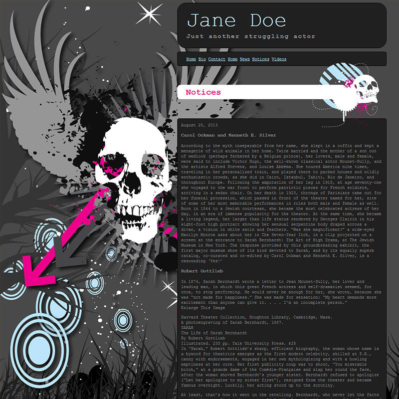 Your actor website should look professional.