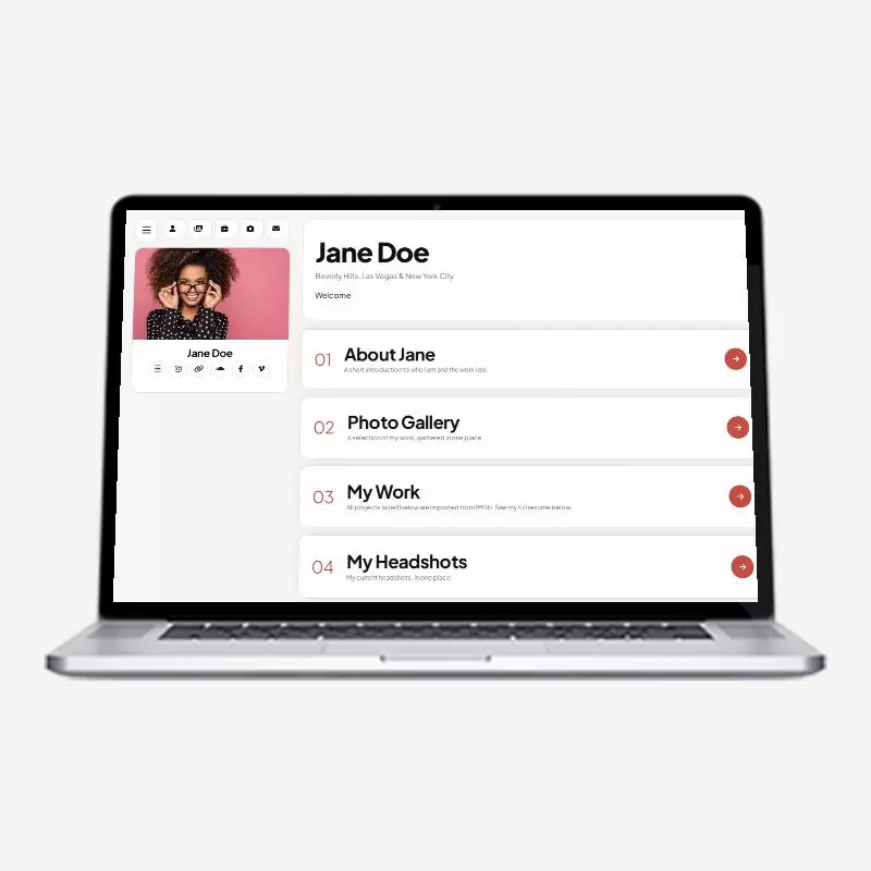 Running Order actor website design