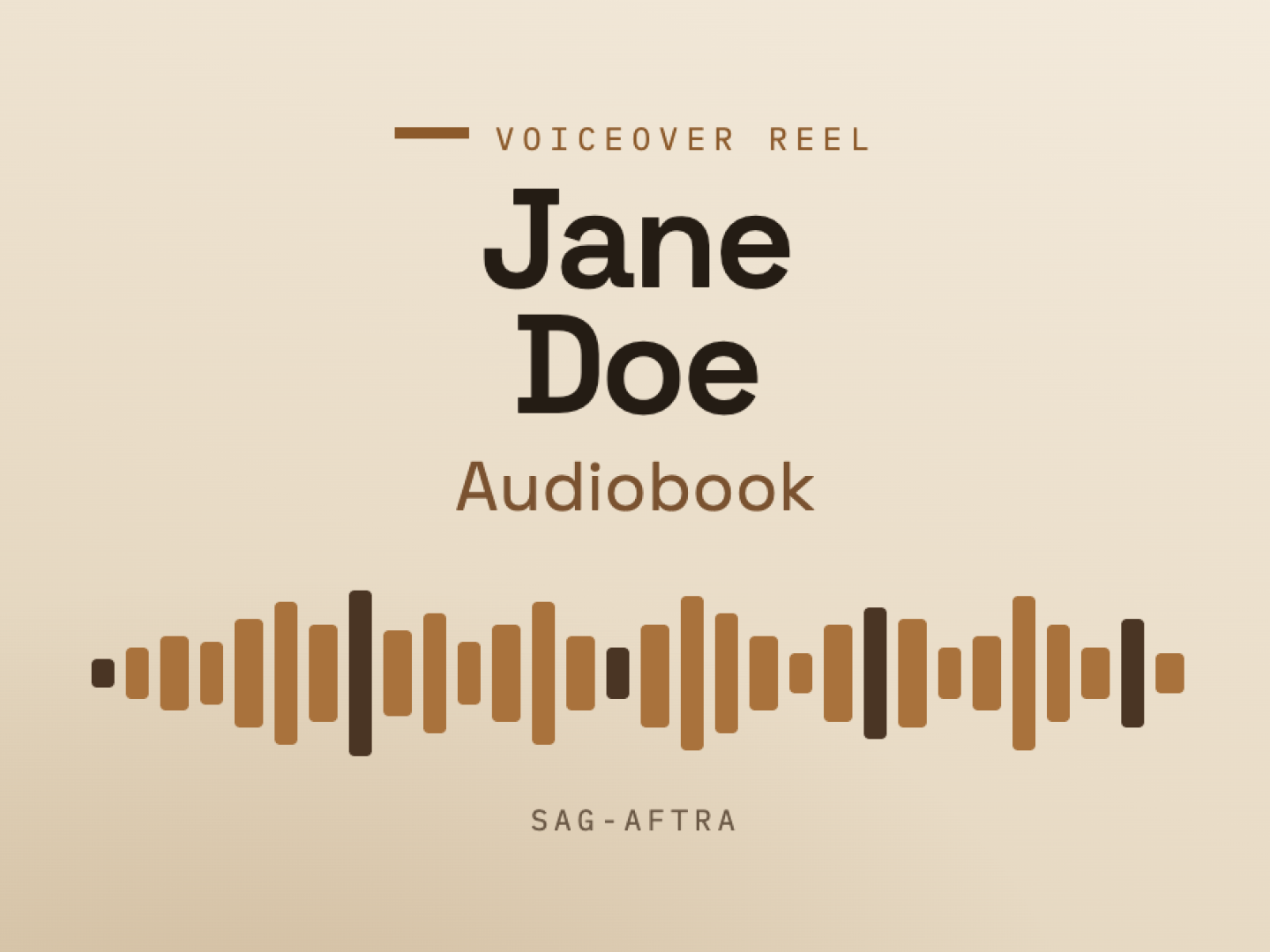 Voiceover Reel: Audiobook Audio