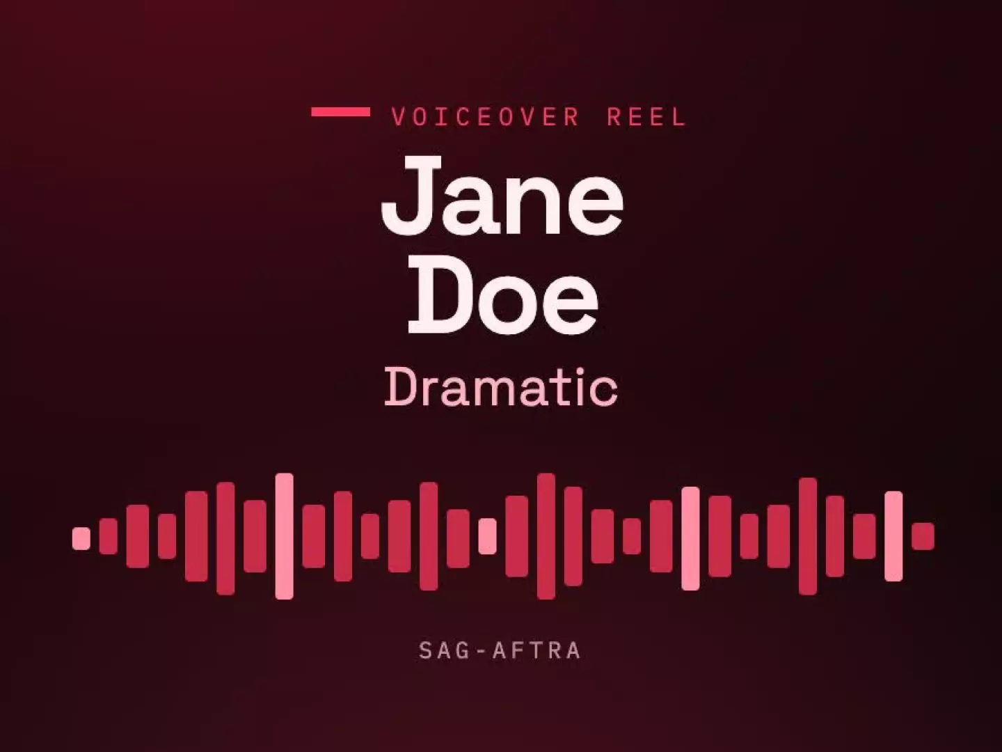 Voiceover Reel: Dramatic Audio