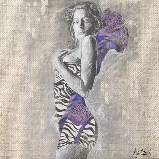 Art by Aga Czech: GIRL IN PURPLE