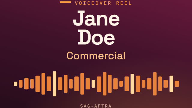 Voiceover Reel: Commercial Audio