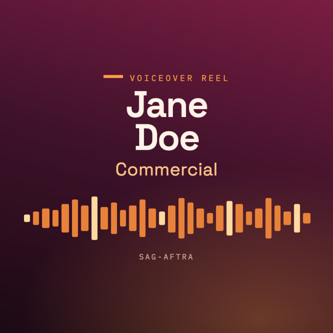Voiceover Reel: Commercial Audio