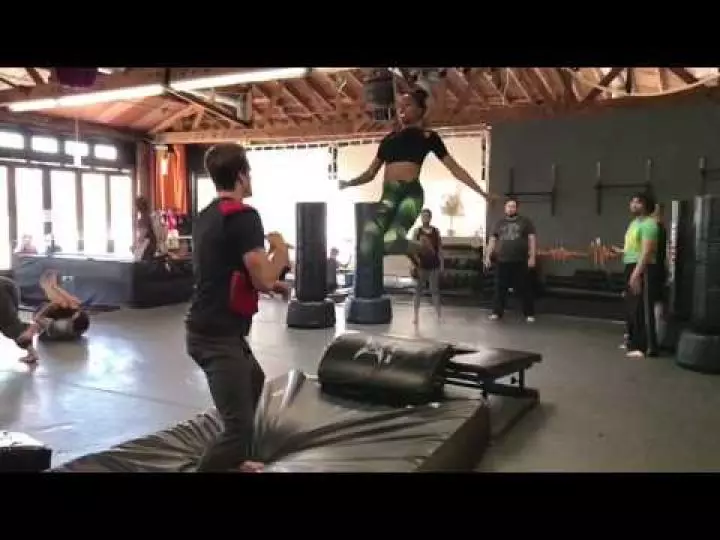 CARRIE BERNANS - DOUBLE KICKS - STUNT WORK