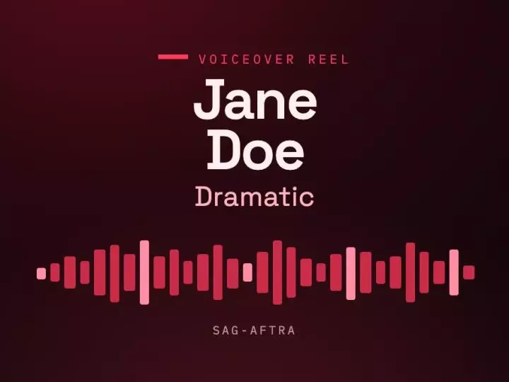 Voiceover Reel: Dramatic