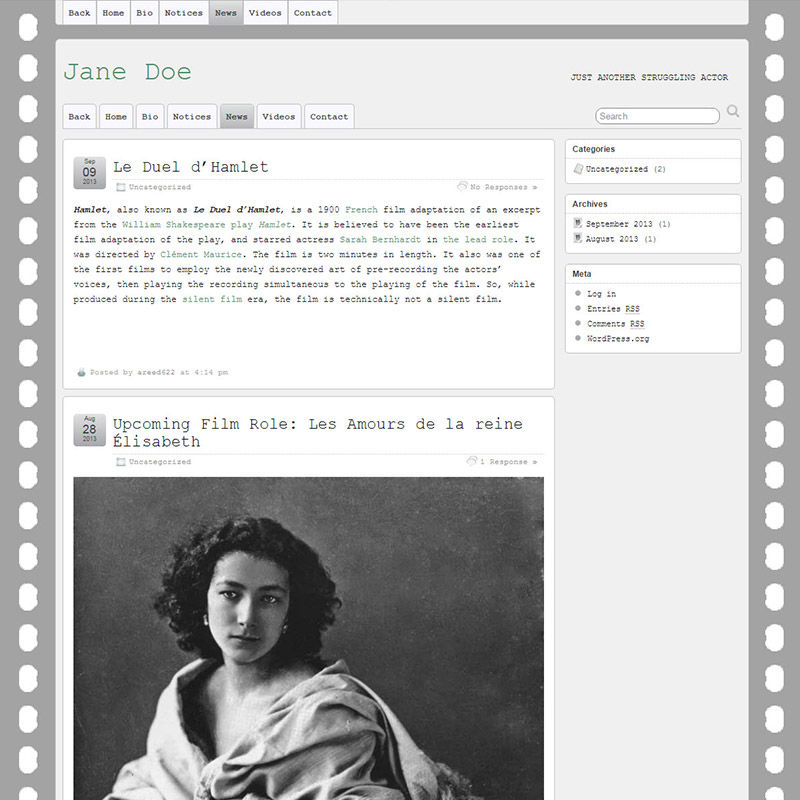 Outdated look on your actor website